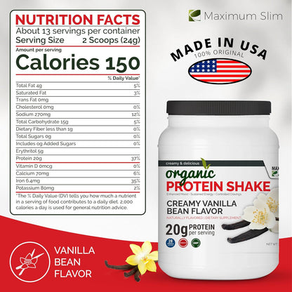 Organic Protein Shake - Maximum Slim | Nutrient Rich Drink for Muscle Recovery