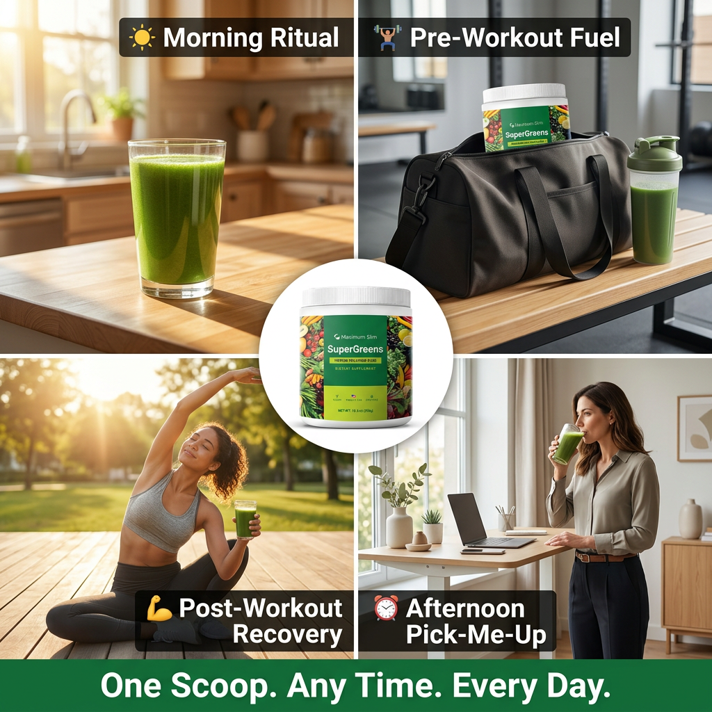 Maximum Slim SuperGreens Powder | Plant-Based Nutrient Drink Mix