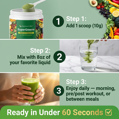 Maximum Slim SuperGreens Powder | Plant-Based Nutrient Drink Mix
