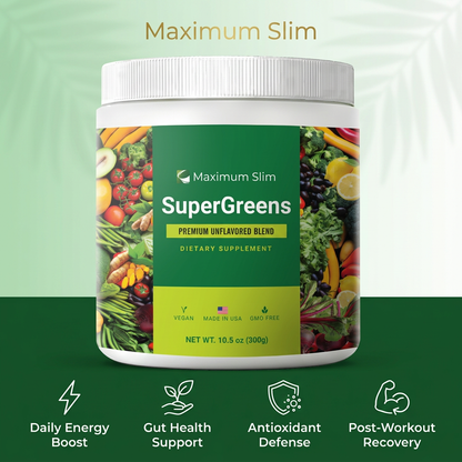 Maximum Slim SuperGreens Powder | Plant-Based Nutrient Drink Mix