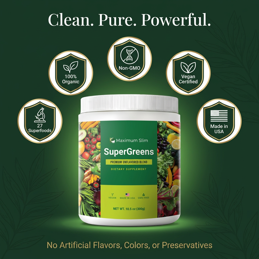 Maximum Slim SuperGreens Powder | Plant-Based Nutrient Drink Mix
