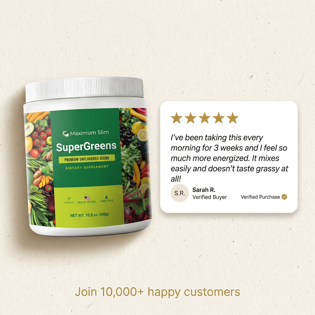 Maximum Slim SuperGreens Powder | Plant-Based Nutrient Drink Mix
