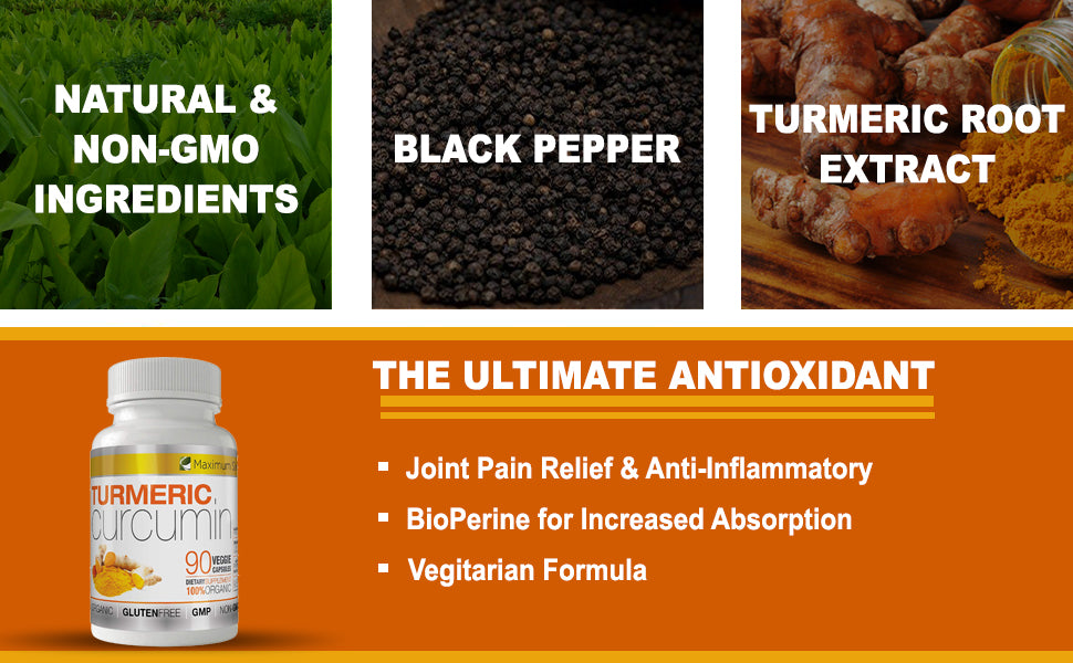 Turmeric Curcumin Supplement - Maximum Slim | Natural Joint & Wellness Support