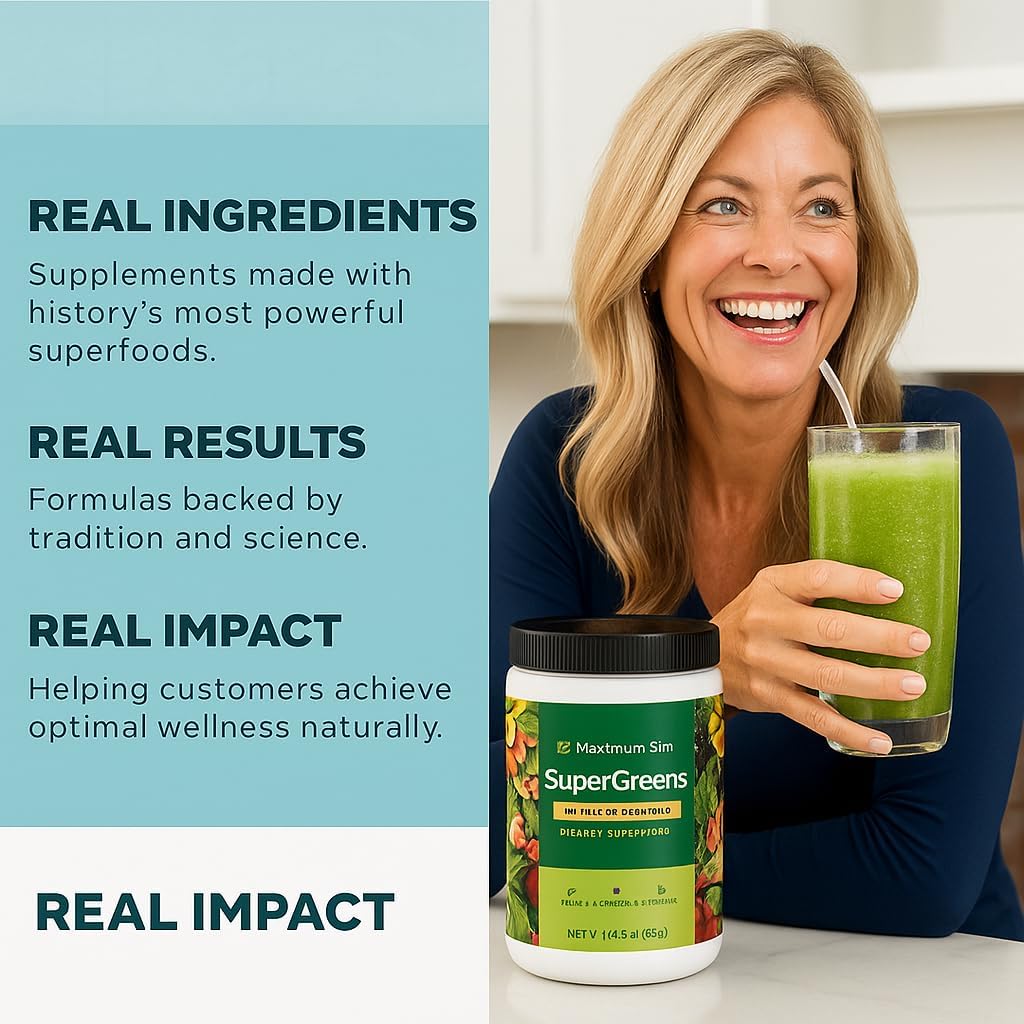 Fat Burning SuperGreens Powder - Maximum Slim | Nutrient-Rich Drink Mix for Metabolism Support