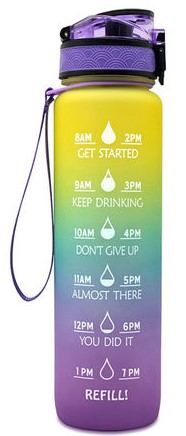 Motivational Water Bottle 32oz - Maximum Slim | Stay Hydrated with Inspirational Design (Look at Me Purple)
