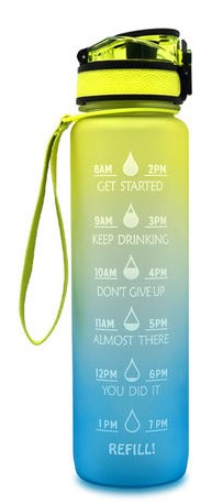 Motivational Water Bottle - 32oz/1000ml - Look at Me Yellow